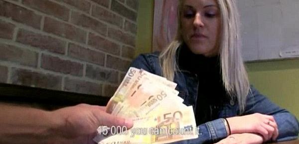  Pretty amateur blonde Eurobabe Beata fucked for money